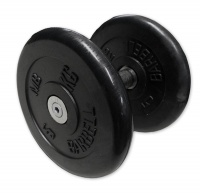 гантель неразборная mb barbell с вращающейся хромированной ручкой 3,5 кг. черная