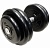 гантель неразборная mb barbell с вращающейся хромированной ручкой 28,5 кг. черная